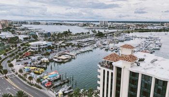 Aerial View of the Harbor and Pier House 60 Hotel in Clearwater, Florida.