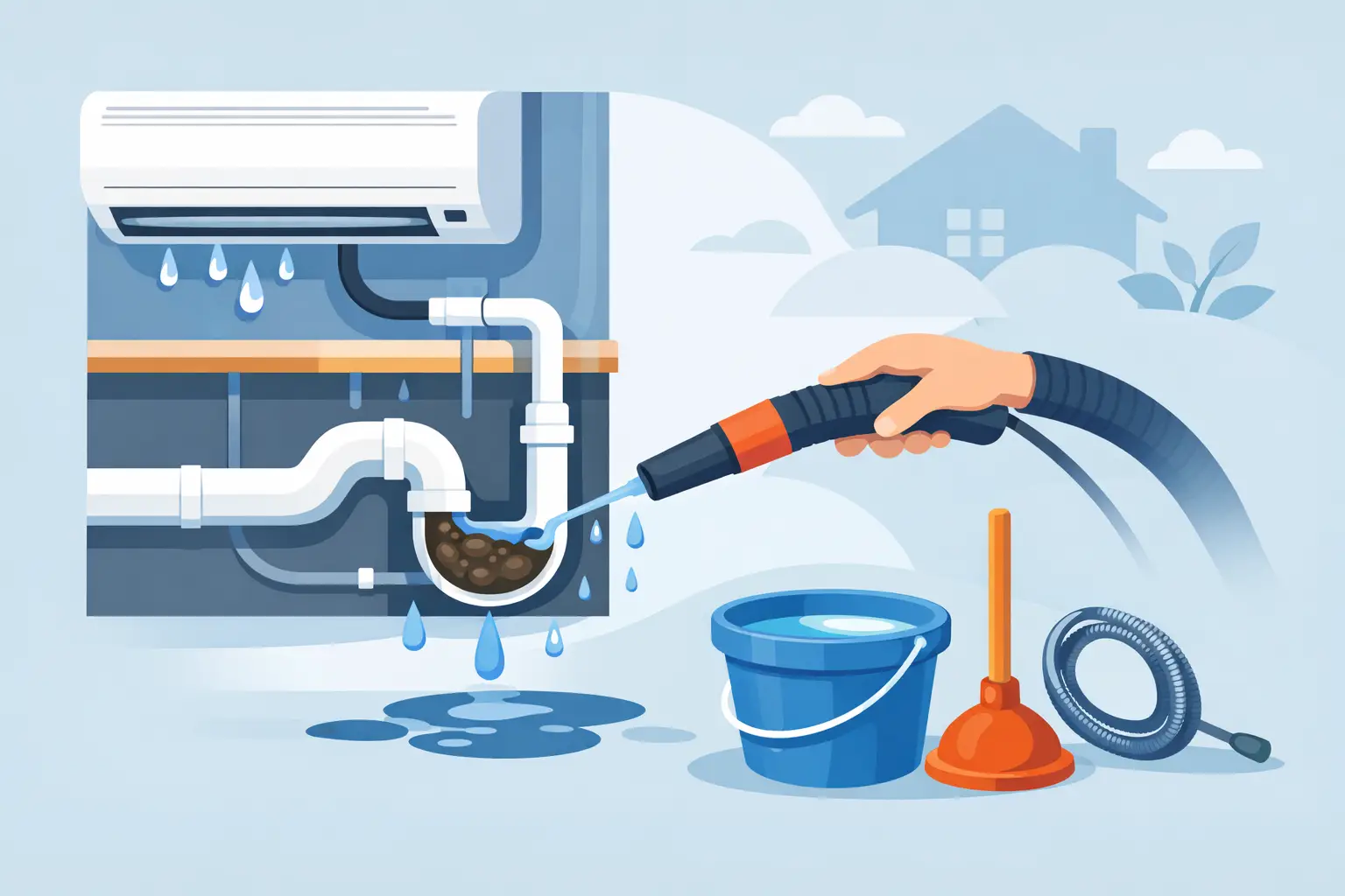 How to Fix a Clogged AC Drain Line